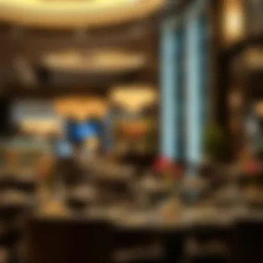 An elegant dining area inside Dubai Mall showcasing diverse culinary offerings.