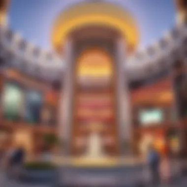 A stunning view of Dubai Mall's exterior featuring its iconic architecture.