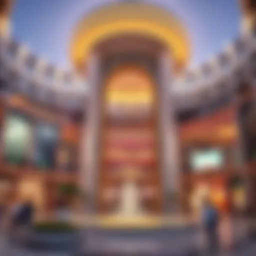 A stunning view of Dubai Mall's exterior featuring its iconic architecture.
