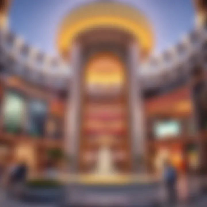 A stunning view of Dubai Mall's exterior featuring its iconic architecture.