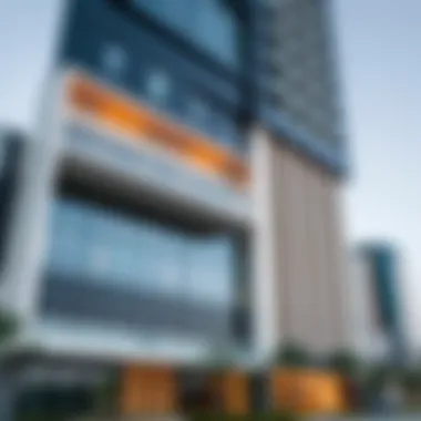 Architectural facade of the Damas Building showcasing modern design