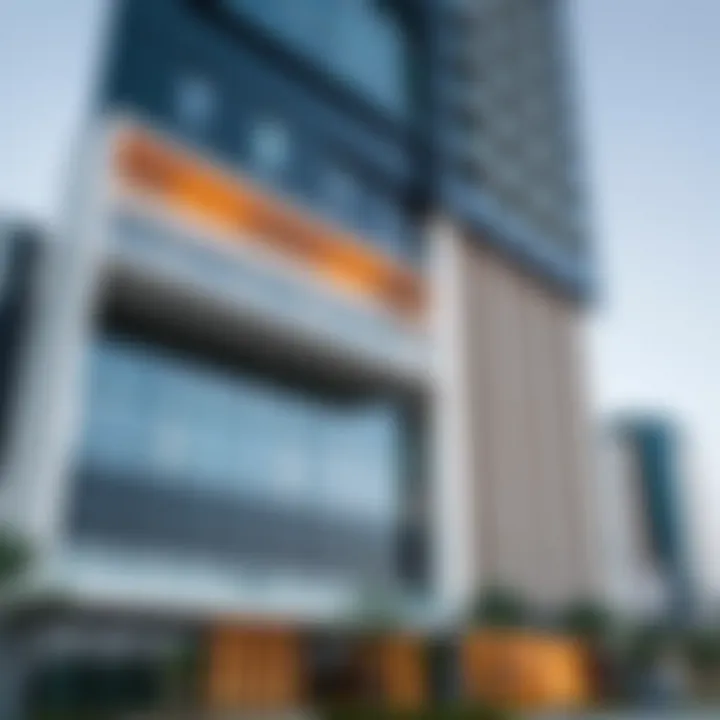 Architectural facade of the Damas Building showcasing modern design