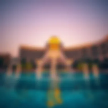 Architectural details of the Palm Fountain structure