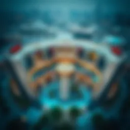 Aerial view of Dubai Hills Mall showcasing its unique architectural design