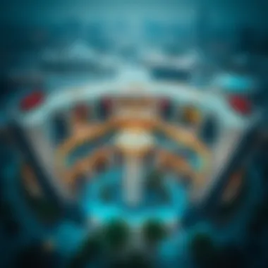 Aerial view of Dubai Hills Mall showcasing its unique architectural design