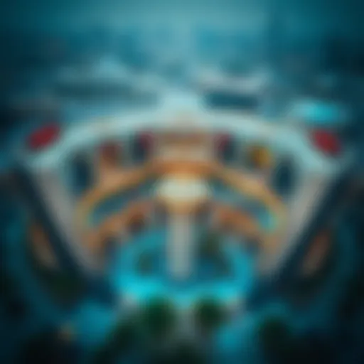 Aerial view of Dubai Hills Mall showcasing its unique architectural design