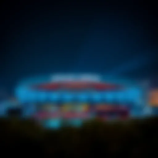 Stunning view of Etihad Arena illuminated at night