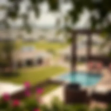 Scenic view of Al Barsha neighborhood with greenery and amenities