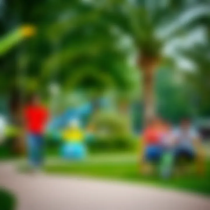 Families enjoying recreational activities in Wasl Green Park