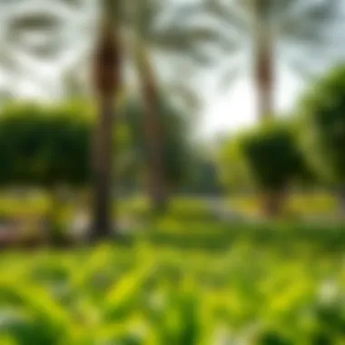 Lush greenery in Wasl Green Park showcasing vibrant plant life