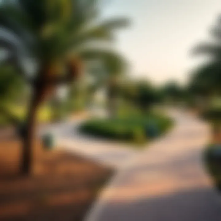 Scenic walking paths winding through Wasl Green Park