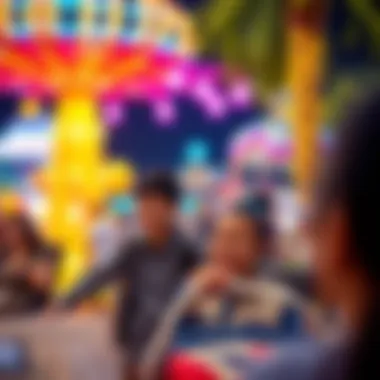 Family enjoying attractions at Global Village