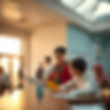 Cultural Diversity: The Heart of Dubai's Educational Landscape An illustration of diverse cultures converging in a collaborative educational setting