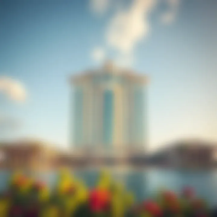 Stunning architectural view of the Kempinski Hotel Dubai Palm