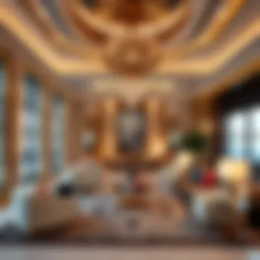 An opulent interior view highlighting luxury design elements