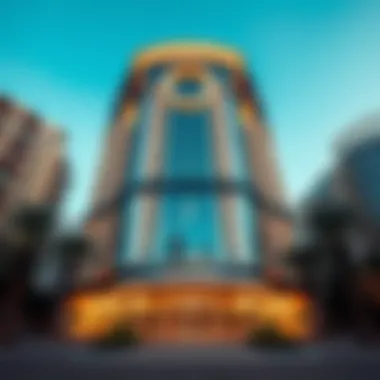 Elegant Architecture of Latifa Towers Elegant façade of Latifa Towers showcasing modern architecture