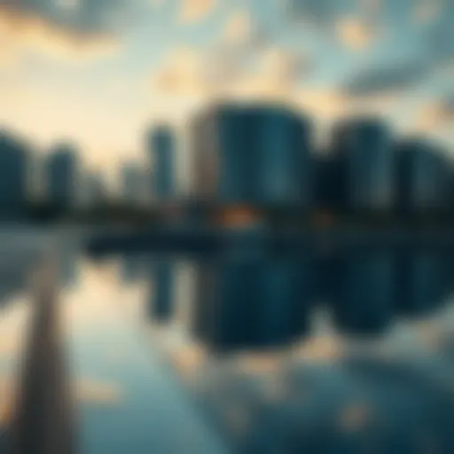 Visionary skyline reflecting modern architecture