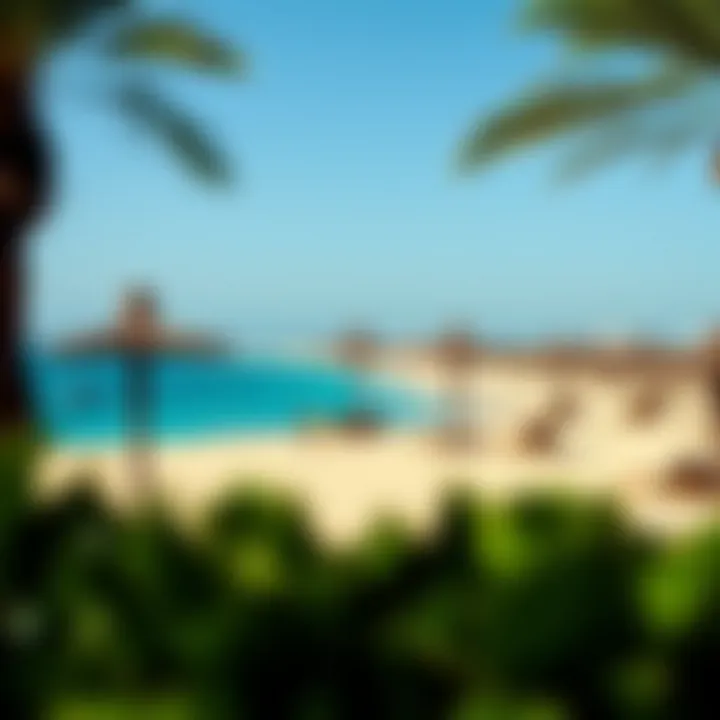 The beautiful beachfront at Mamzar Park with clear blue waters.