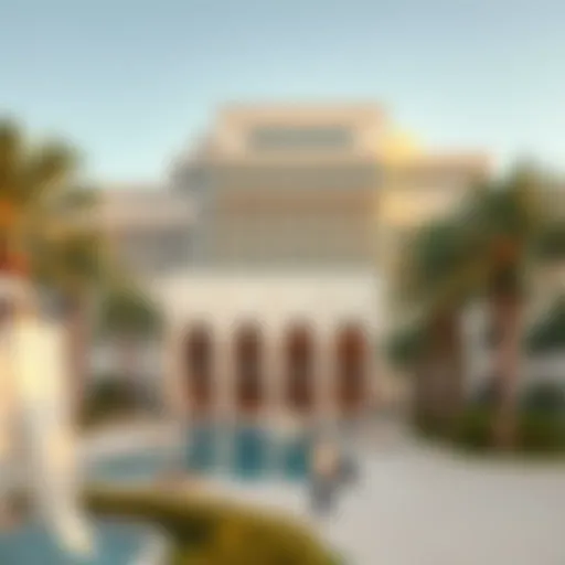 Stunning exterior view of Melia Desert Palm Hotel showcasing its architectural elegance