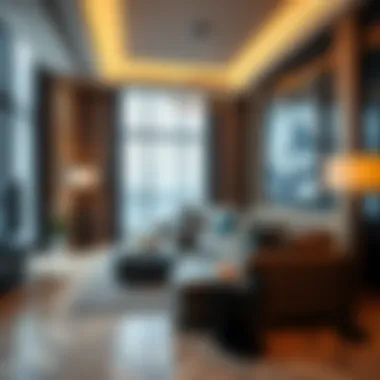 Luxurious living space inside the Millennium Montrose Hotel Apartment