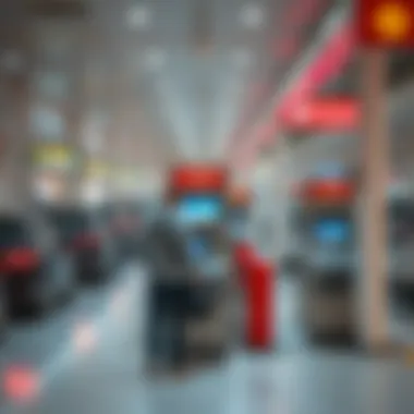 Parking Payment Machines at Mirdif City Center Visitor utilizing parking payment machines at Mirdif City Center