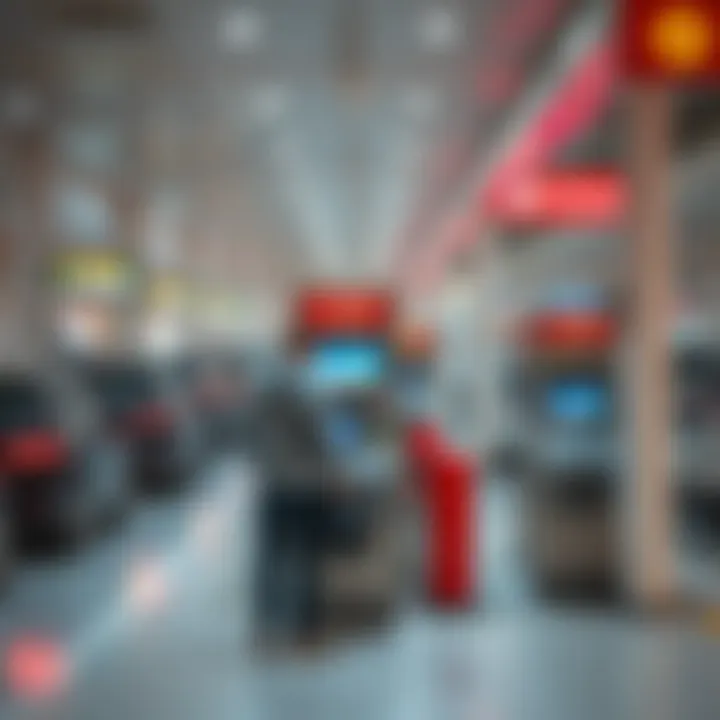 Parking Payment Machines at Mirdif City Center Visitor utilizing parking payment machines at Mirdif City Center