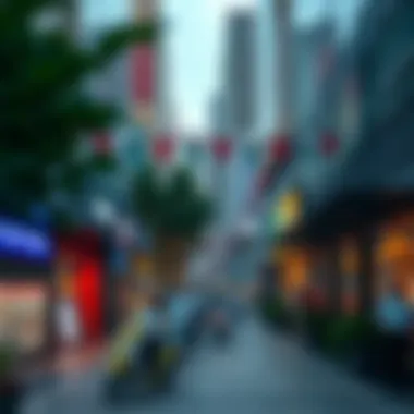 Vibrant commercial area within مركز المنارة with bustling activity