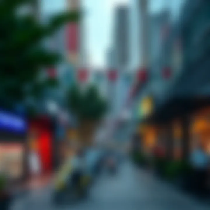 Vibrant commercial area within مركز المنارة with bustling activity