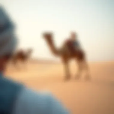 Desert safari adventure with dunes and camels