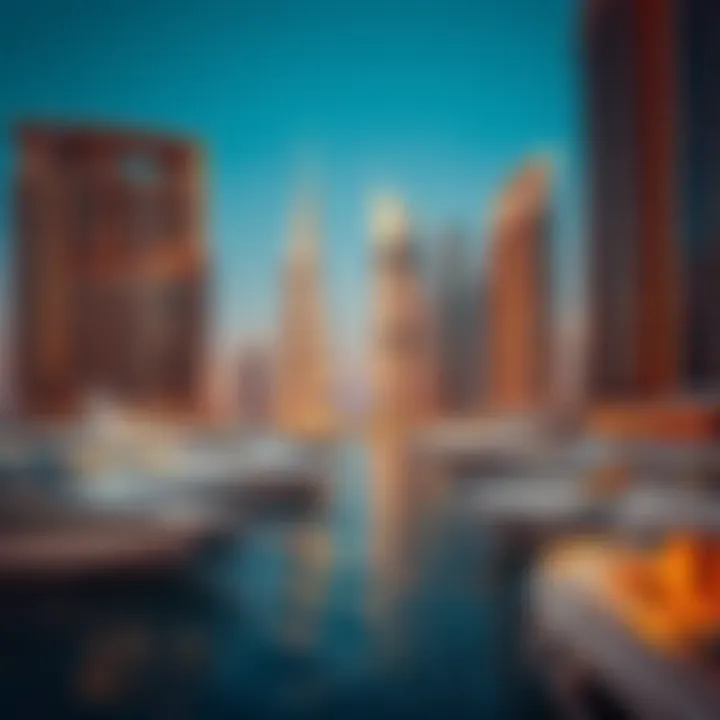 The stunning architecture of Dubai Marina with yachts