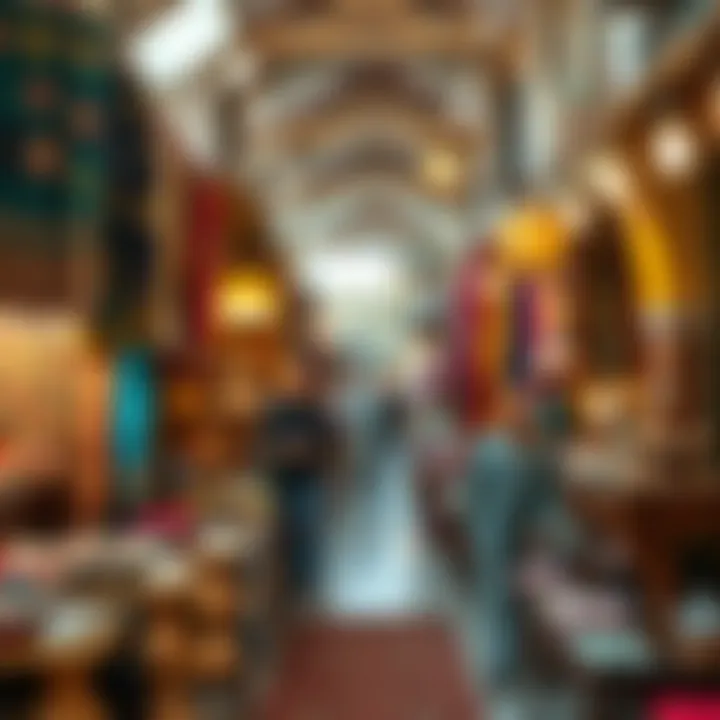 Traditional souk showcasing vibrant textiles and crafts