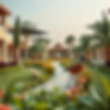 Natural elements within the Nad Al Sheba Gardens