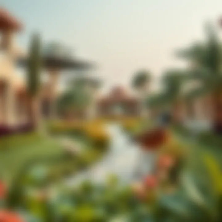 Natural elements within the Nad Al Sheba Gardens