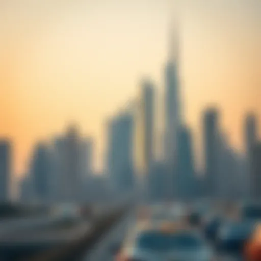 Dubai skyline with business district