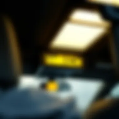 Inside view of a Dubai taxi with a digital fare display and GPS navigation system
