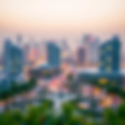 Modern Architectural Marvels in Noor Dubai A panoramic view of the vibrant skyline in Noor Dubai showcasing modern architecture.