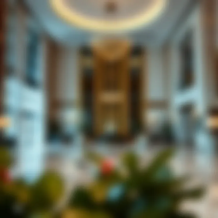 Elegant Lobby of Paramount Hotel Luxurious lobby area with elegant decor and sophisticated ambiance