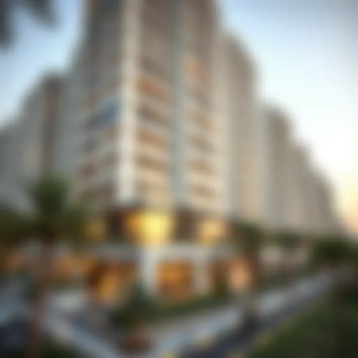 Close-up of a modern real estate development in Dubai
