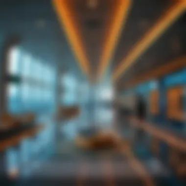Interior of the terminal highlighting modern passenger facilities