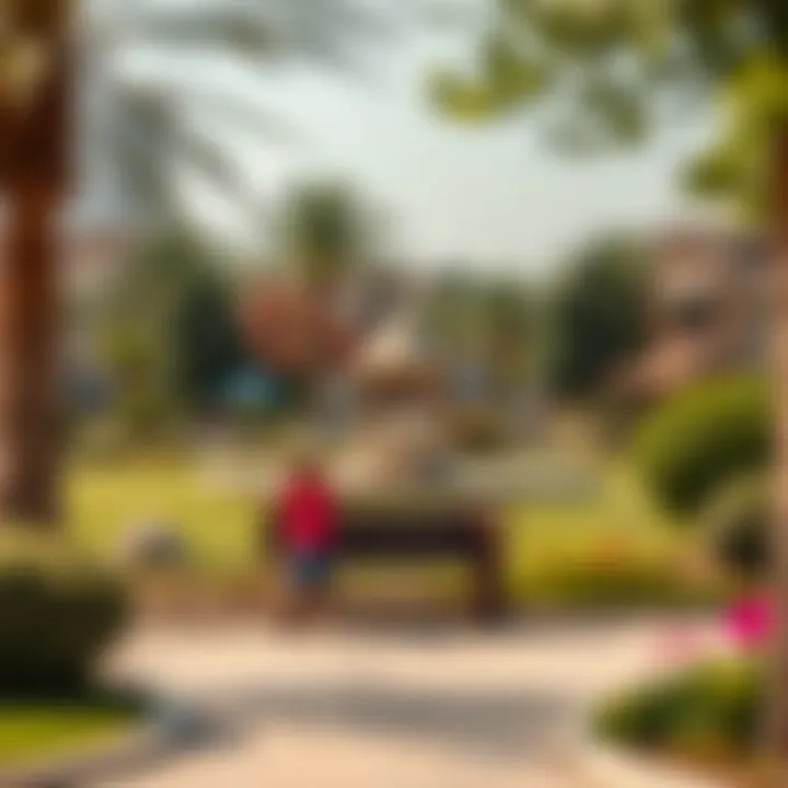 A vibrant community park in one of Dubai's residential neighborhoods
