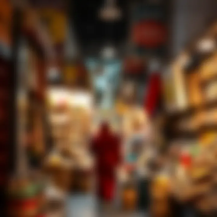 Vibrant marketplace within Souq Al Marfa filled with diverse products