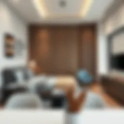 Stylish studio apartment interior showcasing modern design