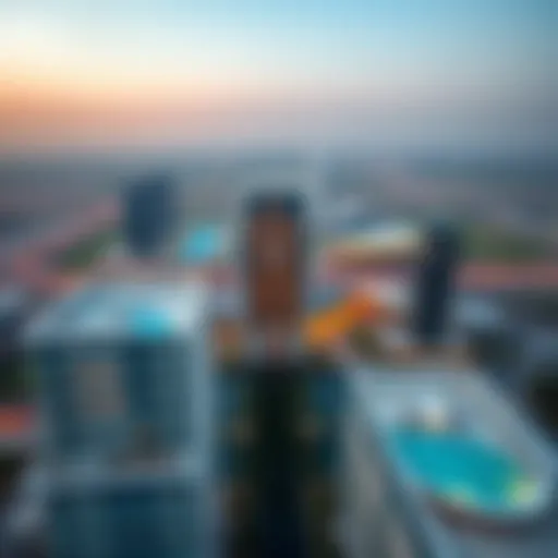 Stunning aerial view of The Lana showcasing its modern architecture