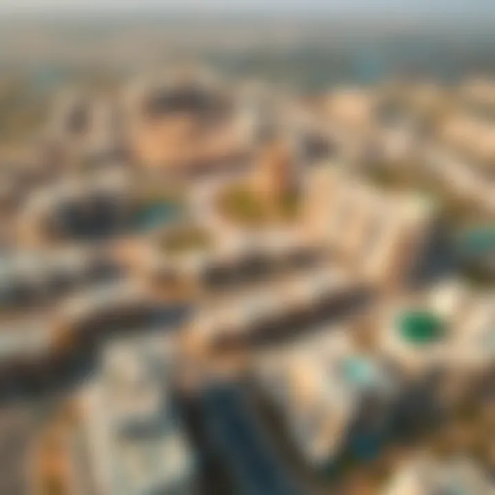 Aerial Perspective of Dubai's Property Developments Aerial view of a bustling Dubai property development site