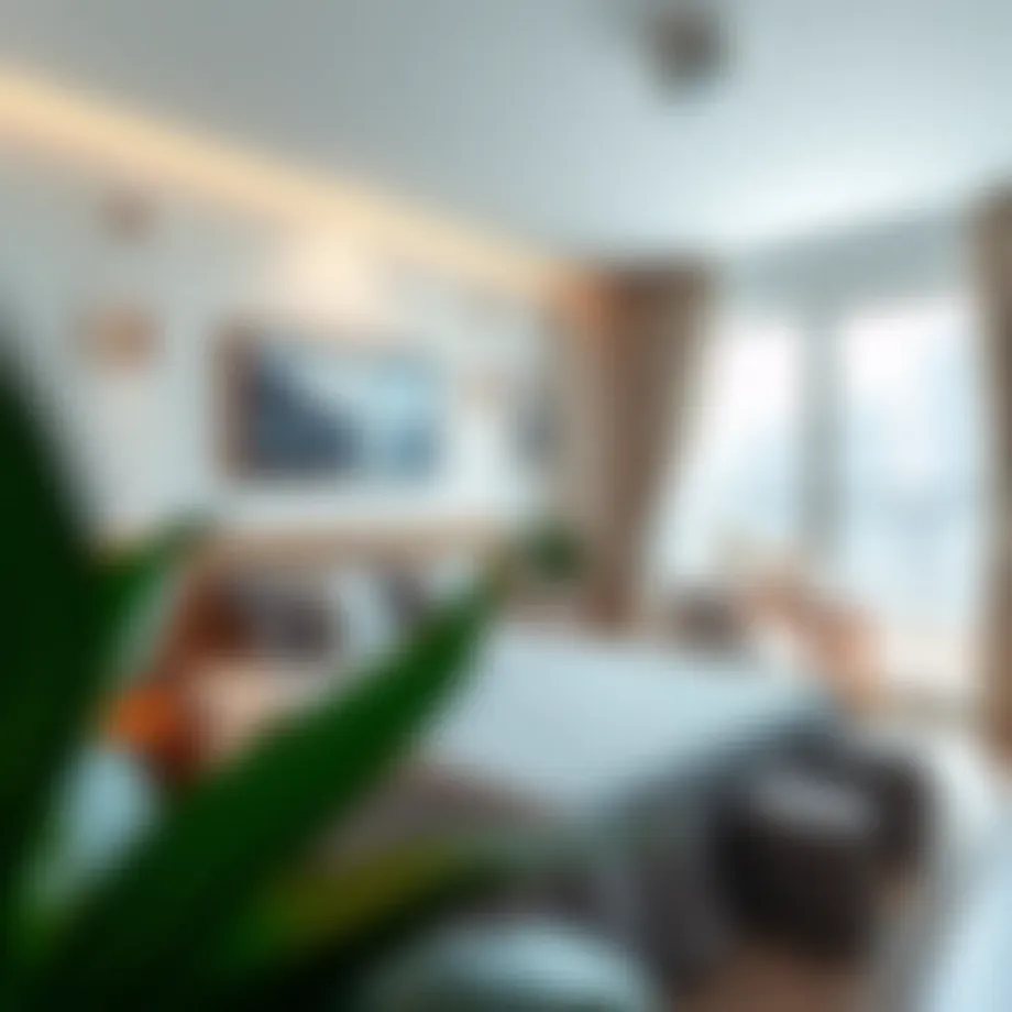 A modern apartment interior showcasing a cozy room perfect for rental.