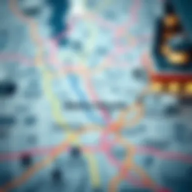 Metro Route Map with Key Neighborhoods in Dubai Map highlighting metro routes and key neighborhoods