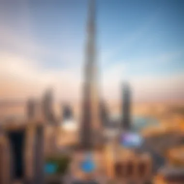 Architectural Marvel of Burj Khalifa Panoramic view of Burj Khalifa showcasing its architectural design