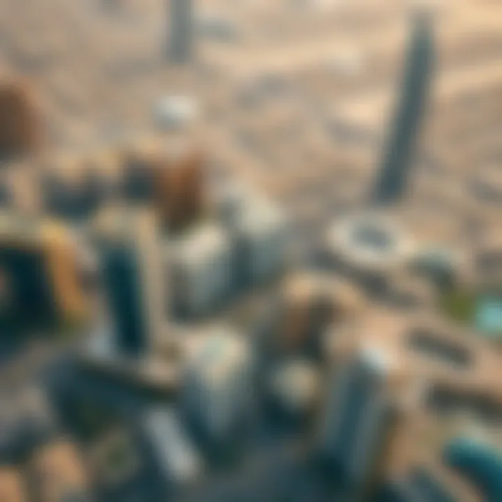 Aerial view of Dubai highlighting real estate development hotspots