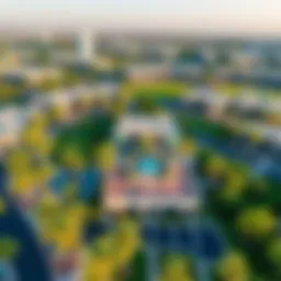 Aerial view of Villanova community showcasing its lush greenery and modern architecture